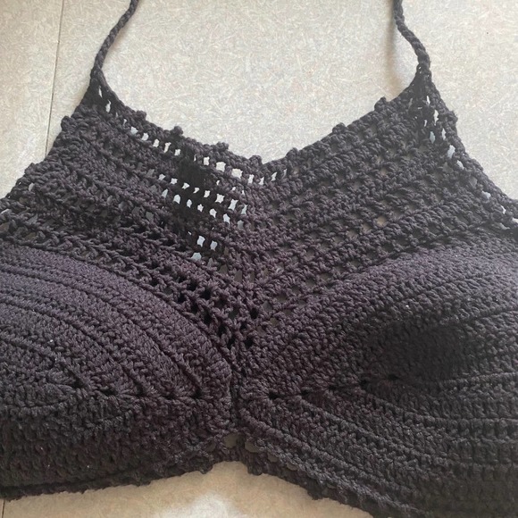 Bikini Lab ASOS Black Handmade Crochet Whimsigoth Festival Coastal Cowgirl… - Picture 4 of 7